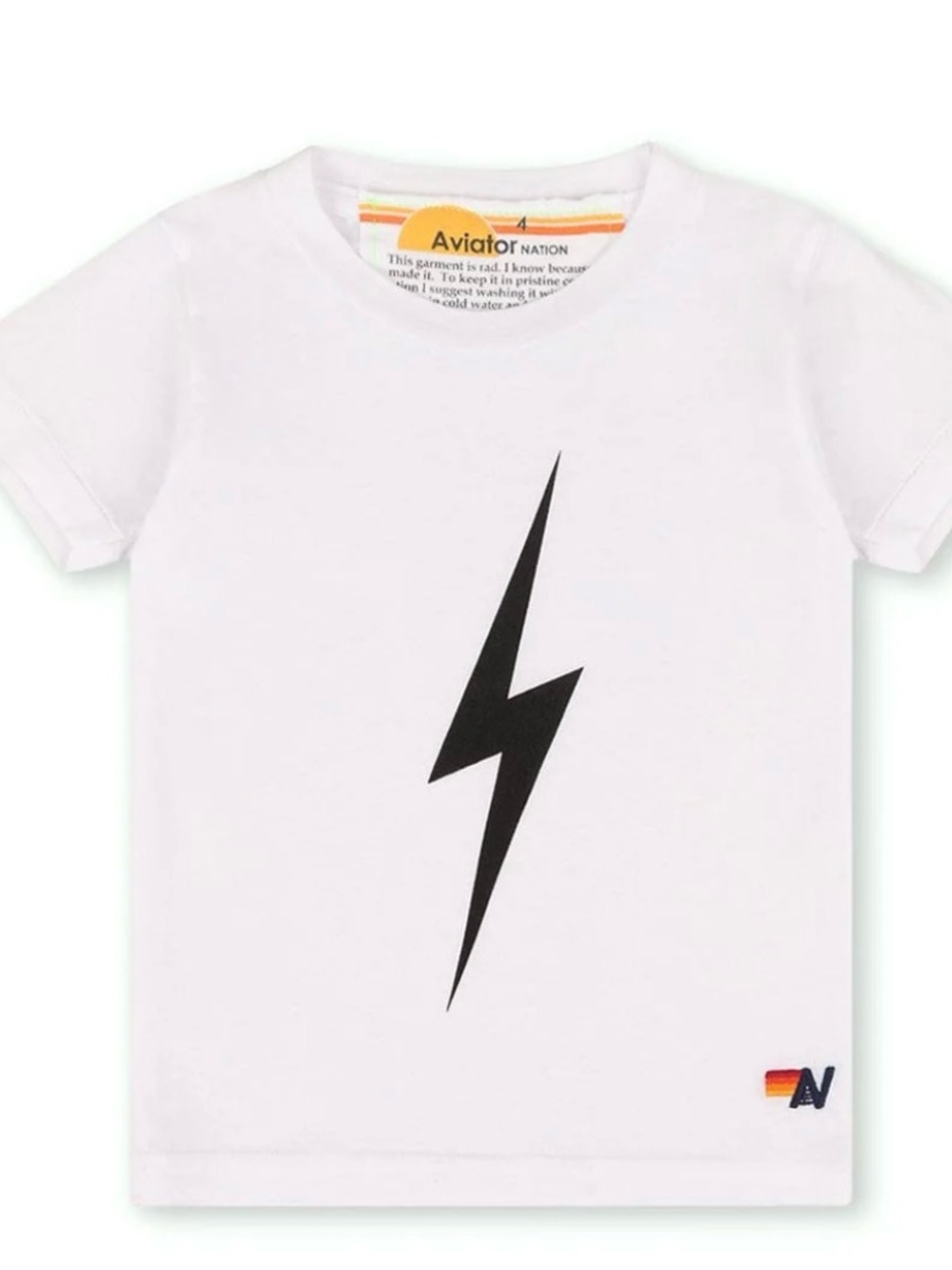 Aviator Nation KID'S BOLT TEE - WHITE Size 12 Like New